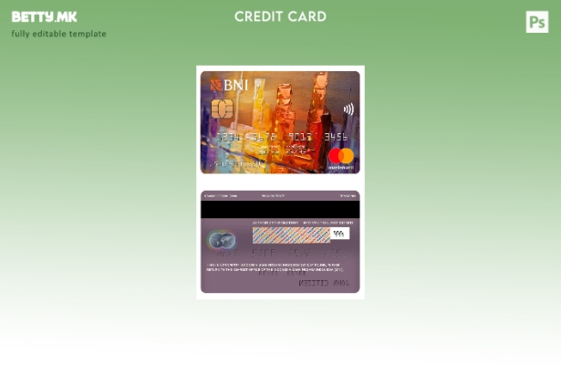 Шаблон за мастер картички во модерен стил Индонезиска банка Негара Индонезија (B